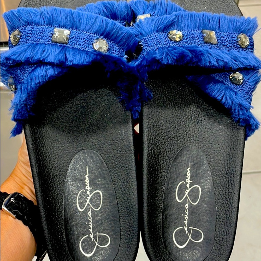 Jessica Simpson Boho Jeweled slides SZ 8